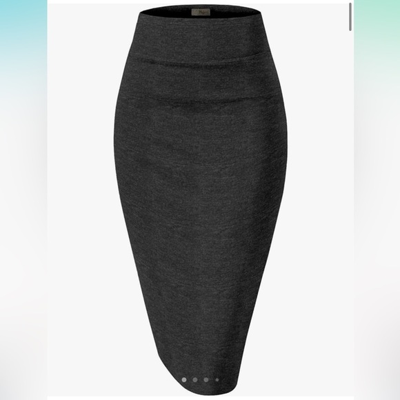 Hybrid & Company Premium Nylon Ponte Stretch Office Pencil Skirt High Waist S 2X - Picture 3 of 6